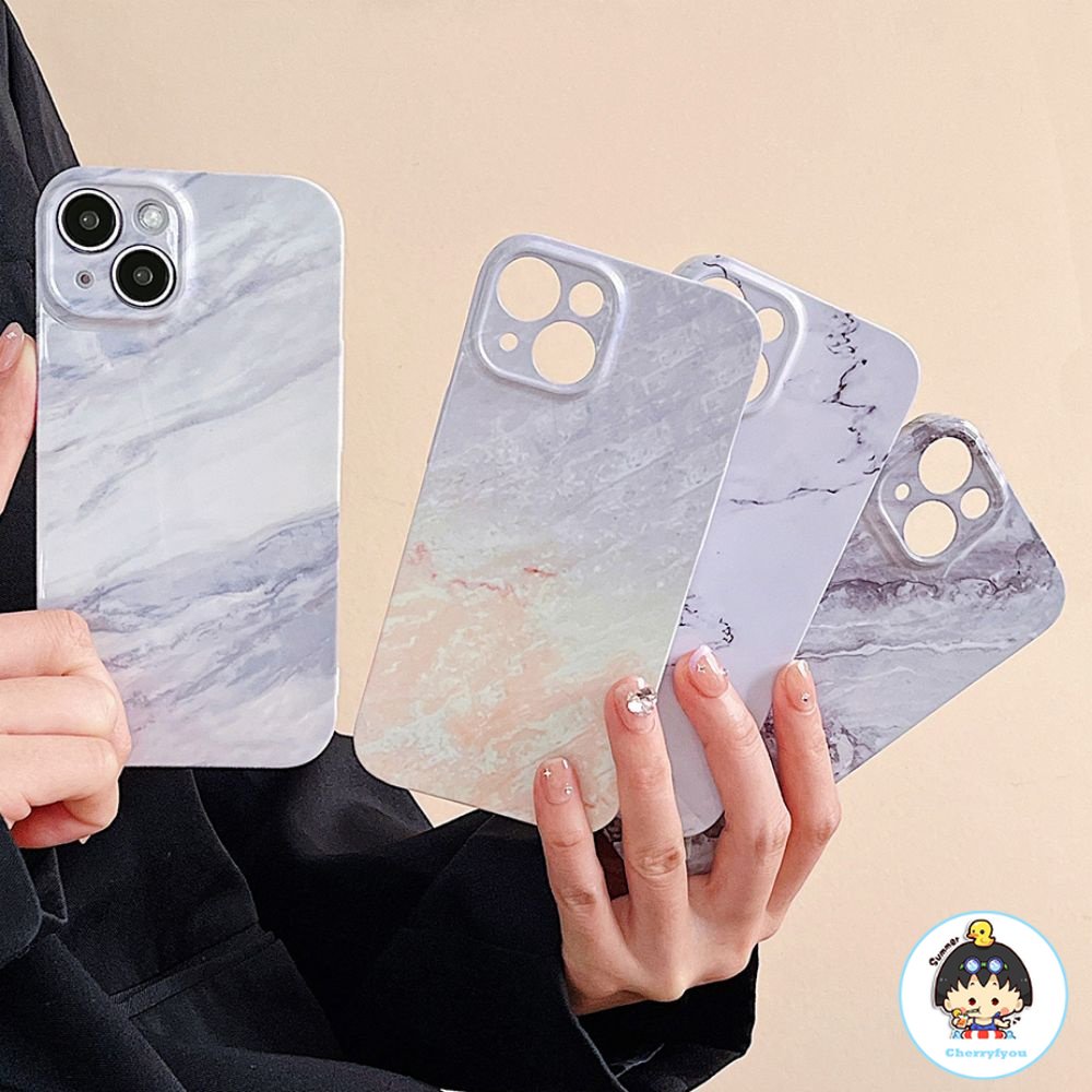 Ốp Điện Thoại TPU Chống Sốc Họa Tiết Vân Đá Cho IPhone 11 14 13 12 Pro Max XR XS Max 7 8 Plus