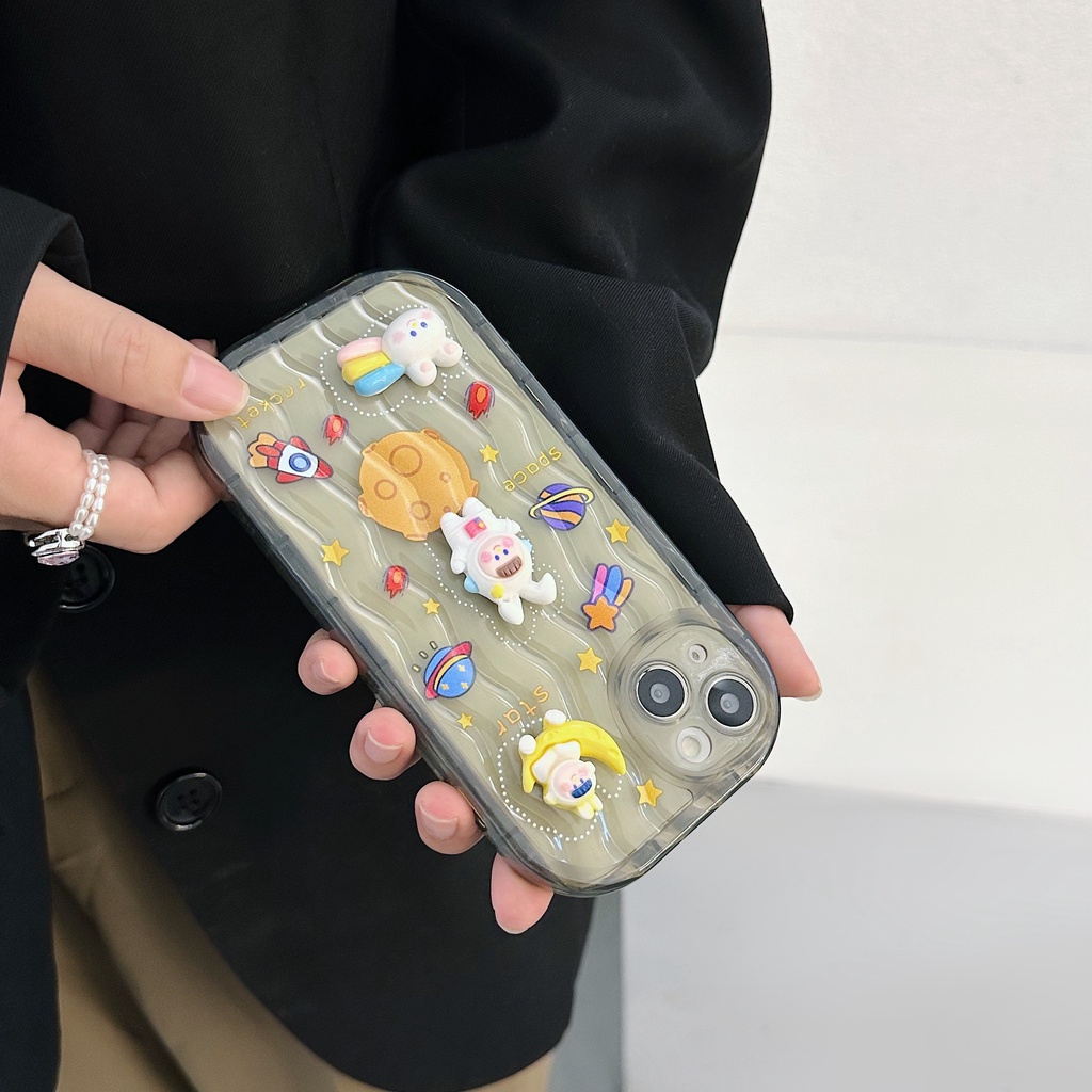 Ốp Điện Thoại Dẻo Trong Suốt Họa Tiết Hoạt Hình Chú Thỏ / Hành Tinh Độc Đáo Cho iPhone 13 12 11 Pro Max 14 Plus