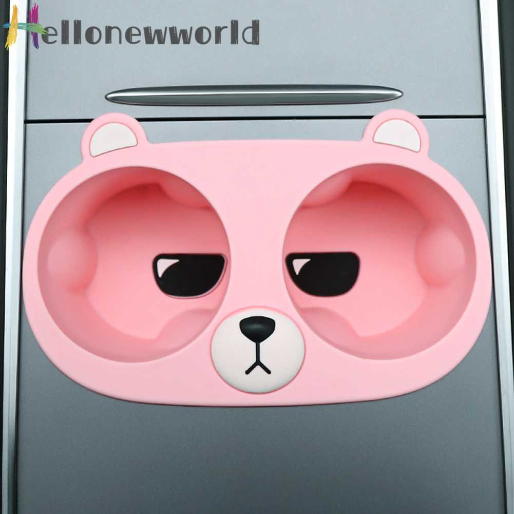 Giá Đỡ Bình Nước Silicon Hình Gấu Hoạt Hình Cho Tesla Model 3 / Y