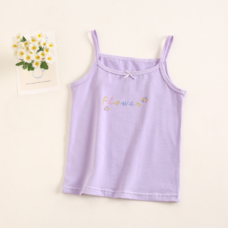 Áo Hai Dây Vải Cotton Mềm Thoáng Khí Thời Trang Mùa Hè Cho Bé Gái