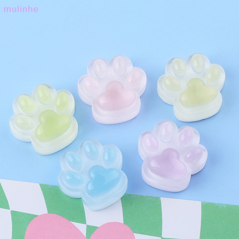 Set 2 Mặt Dây Chuyền Hình Móng Vuốt Mèo Bằng Resin Phát Quang Đáng Yêu