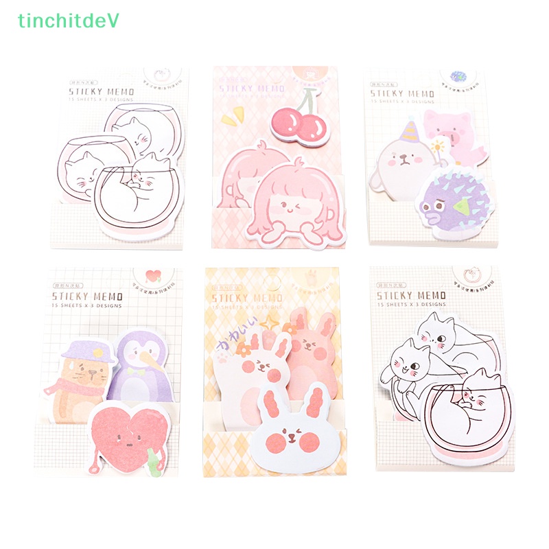[TinchitdeV] 1 Bộ Giấy Dán Ghi Chú 3 Lớp Hình Động Vật Thỏ Cáo Cún Đáng Yêu Trang Trí Văn Phòng [Mới]