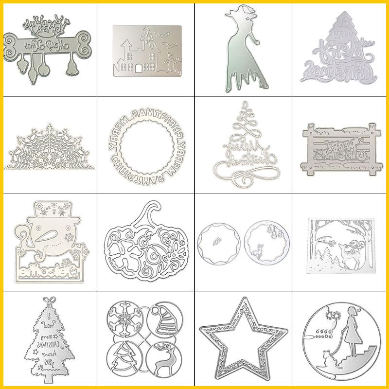 Khuôn Cắt Giấy Làm Từ Kim Loại Hình Chủ Đề Halloween Trang Trí Scrapbook Thẻ