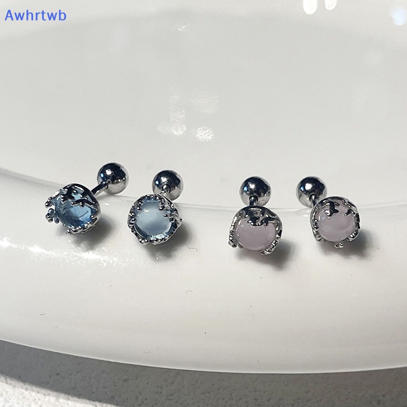 1 Đôi Khuyên Tai Dạng Xoắn Ốc Đính Đá Zircon Nhiều Màu Cho Nữ Mới