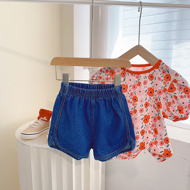 Quần Short Denim Mềm Mại Thời Trang Mùa Hè Cho Bé Gái