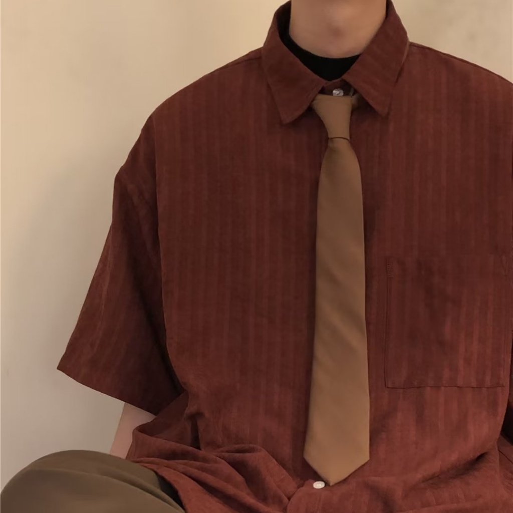 Áo Sơ Mi Tay Dài Màu Trơn Dáng Rộng Thời Trang Mùa Hè Hàn Quốc Cho Nam