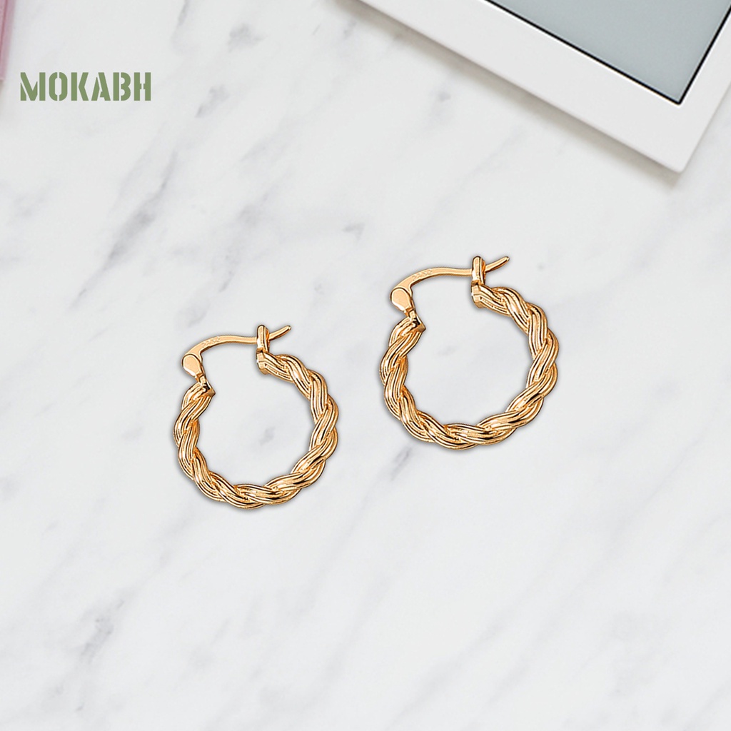 1 Đôi Bông Tai Tròn Xoắn Phong Cách Retro Dành Cho Nữ