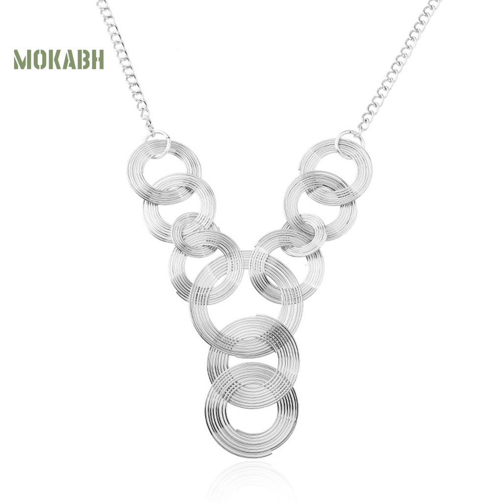 [Mới] Vòng Cổ Nhiều Lớp Mặt Hình Học Mạ Điện Không Phai Màu Phong Cách Âu Mỹ Tối Giản Cho Nữ