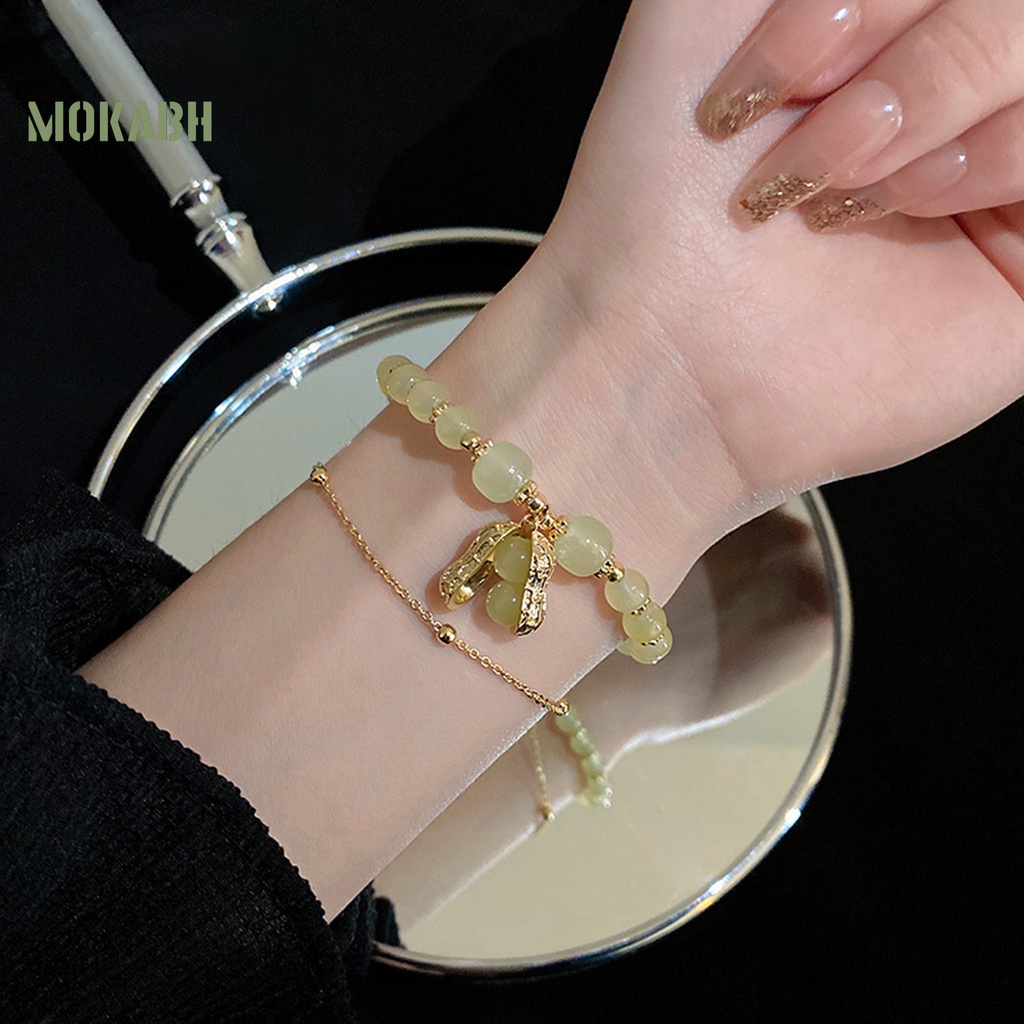 Vòng Đeo Tay Hai Lớp Chuỗi Hạt Thời Trang Xinh Xắn Cho Nữ