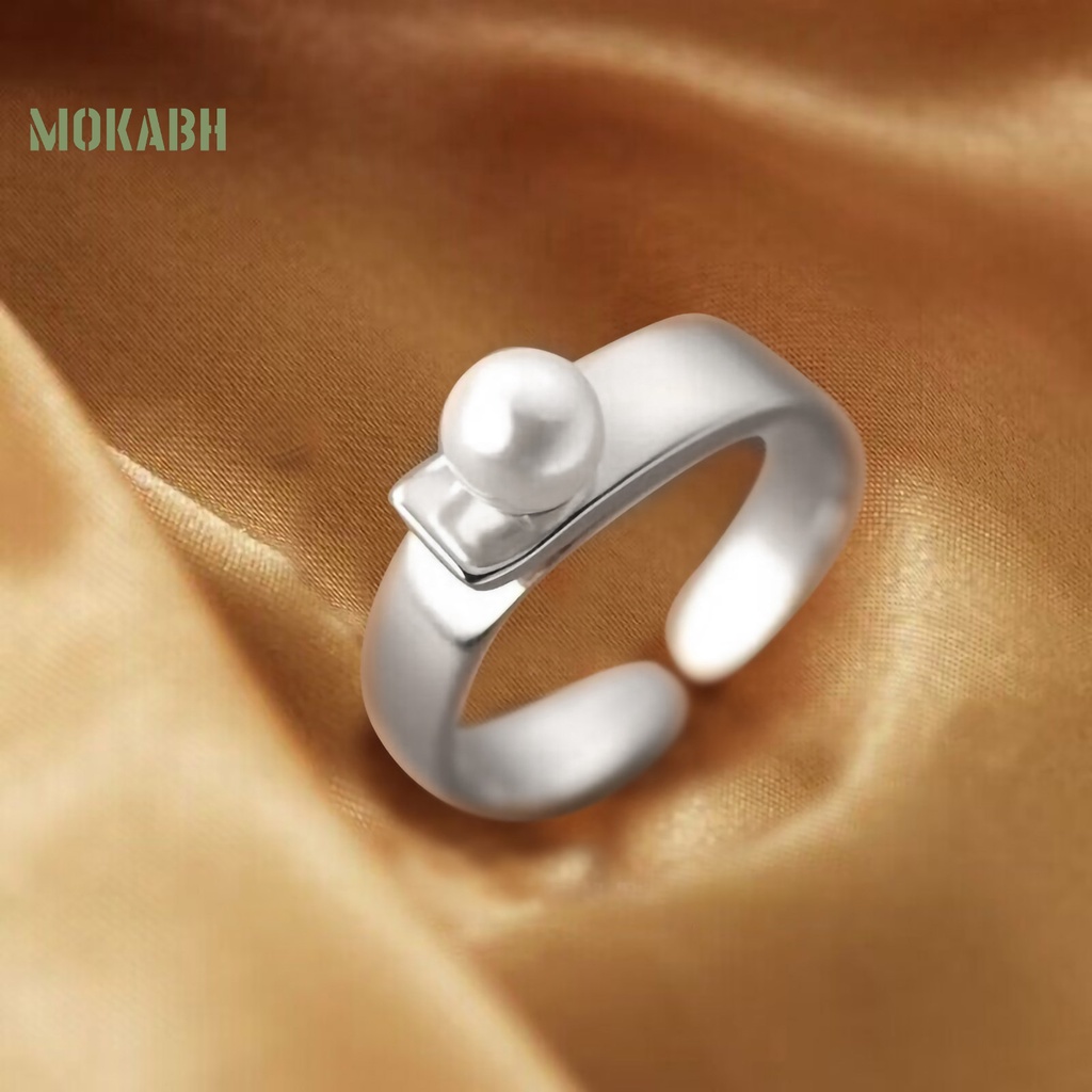 Nhẫn Đồng Đính Ngọc Trai Nhân Tạo Sang Trọng Thanh Lịch