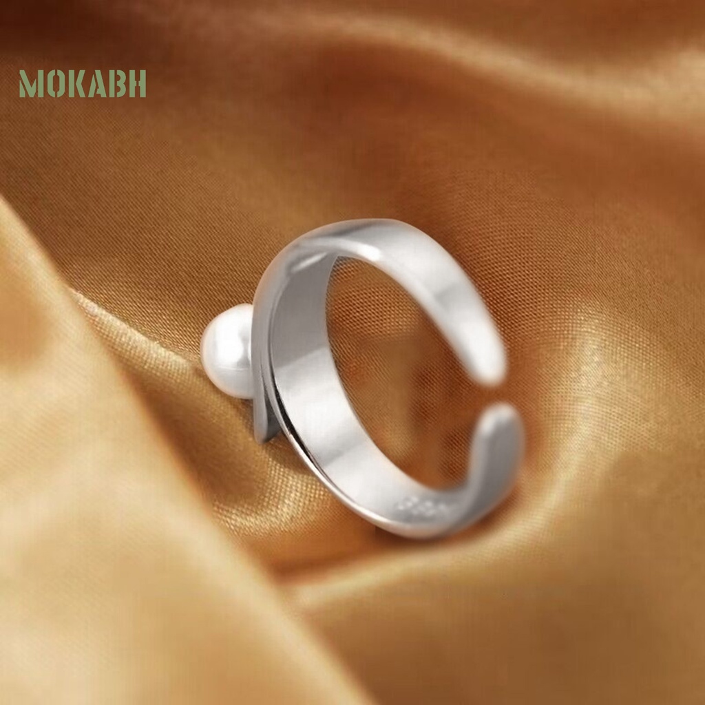 Nhẫn Đồng Đính Ngọc Trai Nhân Tạo Sang Trọng Thanh Lịch