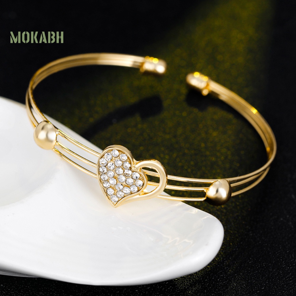 Bộ Trang Sức Mặt Trái Tim Đính Đá Nhân Tạo Thời Trang