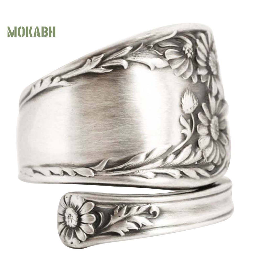 [Mới] Nhẫn Mở Rộng Hình Hoa Hướng Dương Phong Cách Boho Cổ Điển Có Thể Điều Chỉnh Kích Cỡ Cho Nam Và Nữ