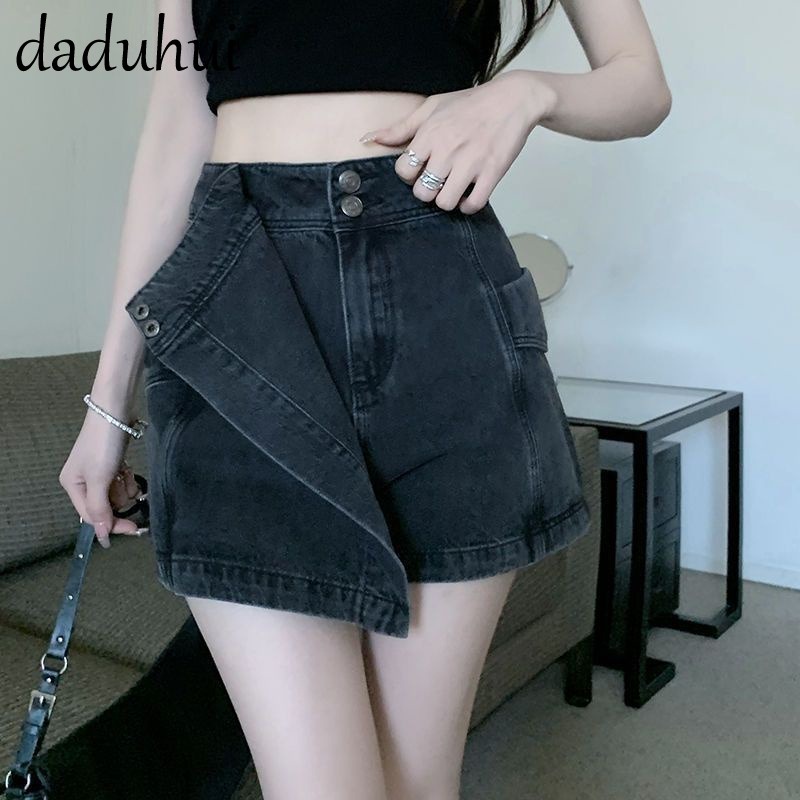 Daduhui New American Ins Retro Cowgirl Shorts Niche High Waist Loose Culottes Large Size Hot Pants