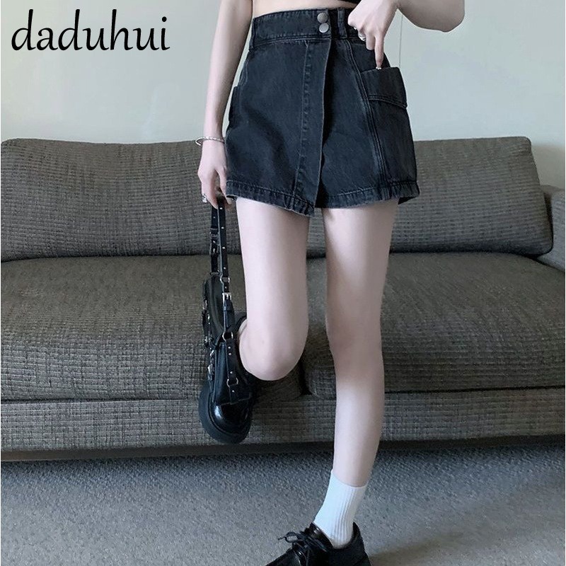Daduhui New American Ins Retro Cowgirl Shorts Niche High Waist Loose Culottes Large Size Hot Pants
