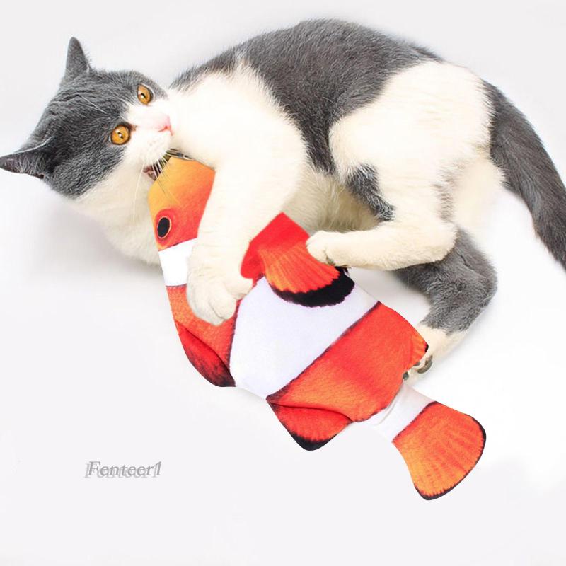[Fenteer1] Cá Nhồi Bông Đồ Chơi Cho Mèo 18cm