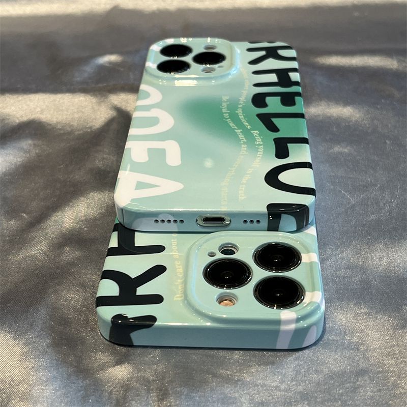 Ốp Điện Thoại Màu Xanh Lá In Chữ Tiếng Anh Độc Đáo Thời Trang Cho iPhone13 Max12 14pro11pro