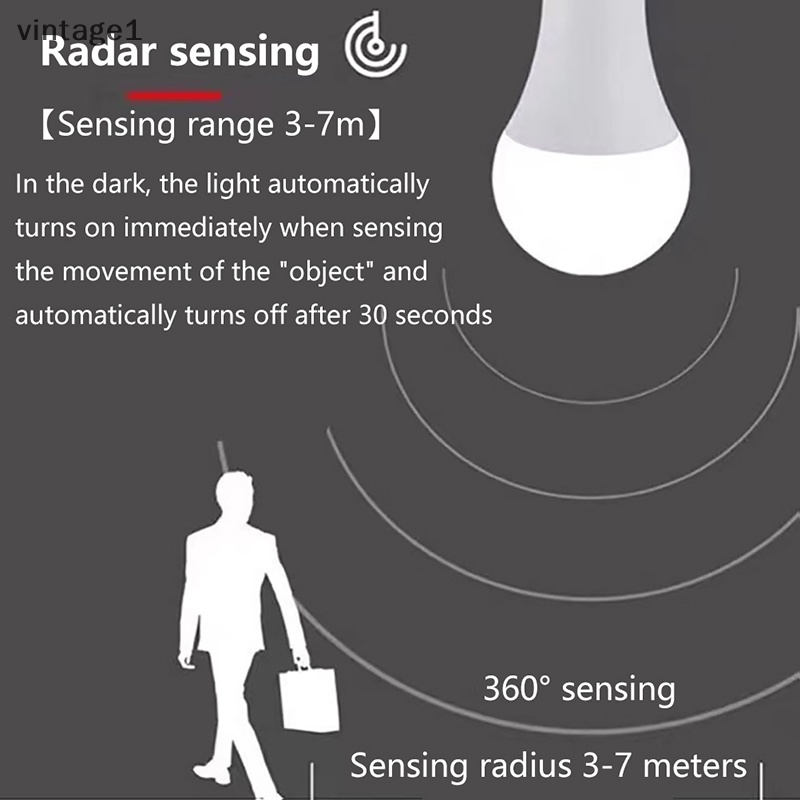 Bóng Đèn LED E27 PIR Cảm Biến Chuyển Động 5W 9W 15W