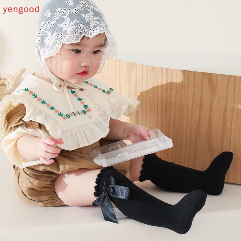 1 Đôi Tất Cotton Mềm Đính Nơ Xinh Xắn Cho Bé Gái
