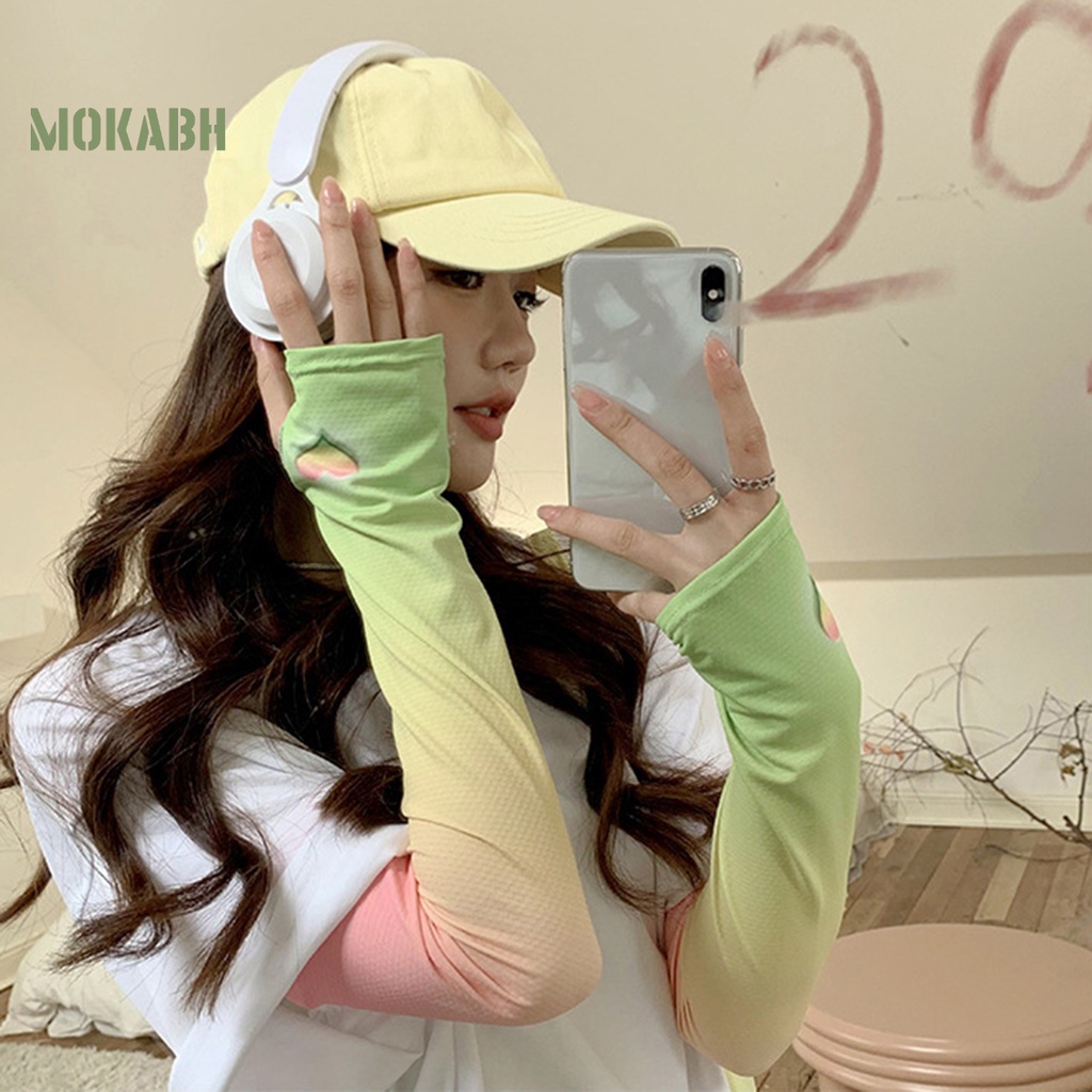 1 Cặp Găng Tay Chống Nắng / Tia UV / Chống Trượt Cách Nhiệt Màu Sắc Tương Phản