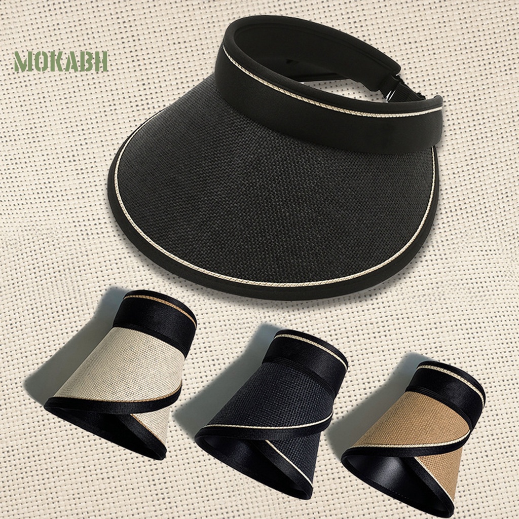 Nón Rộng Vành Hở Chóp Màu Sắc Tương Phản Tùy Chỉnh Thời Trang Đi Biển Mùa Hè Cho Nữ