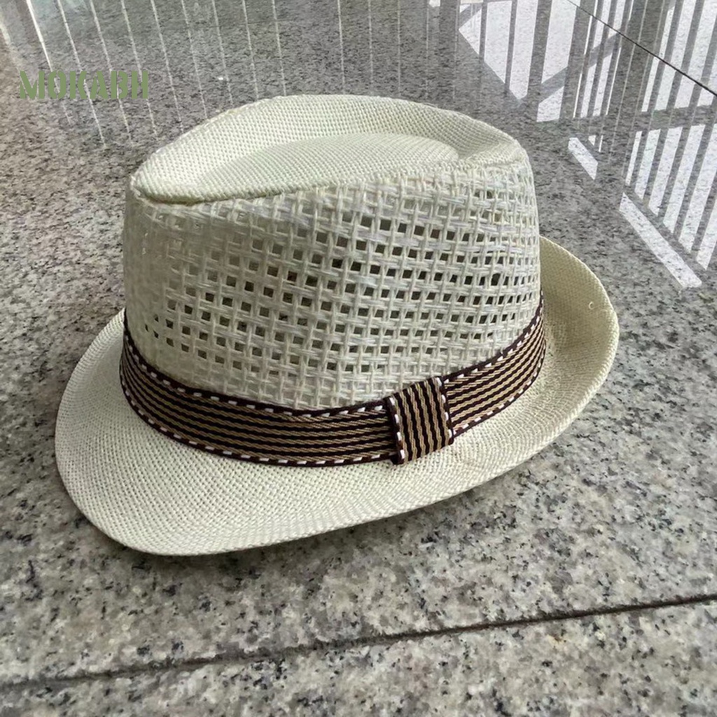 Nón Jazz Thoáng Khí Chống Tia UV Màu Sắc Tương Phản Phong Cách Cổ Điển Thời Trang Cho Nam Và Nữ