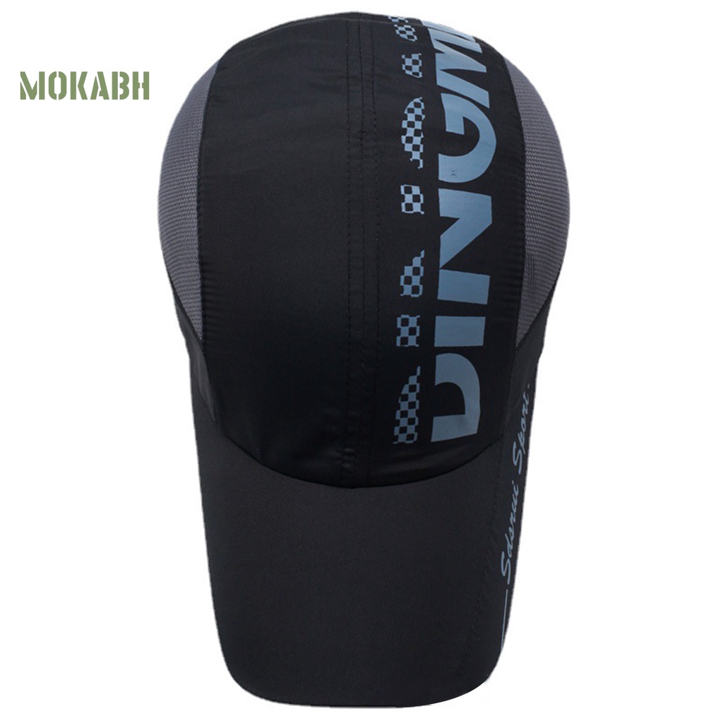 [Mok Abh] Mũ Lưỡi Trai Thể Thao Phối Lưới Chống Nắng In Chữ Có Thể Điều Chỉnh Kích Thước Cho Nam Và Nữ