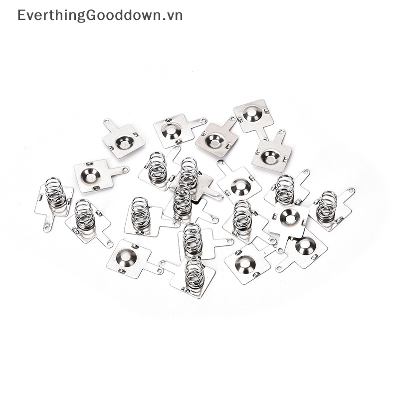 Everthinggooddown Set 10 Cặp Lò Xo Kim Loại Màu Bạc Cho AA AAA 14.5mm * 9mm vn
