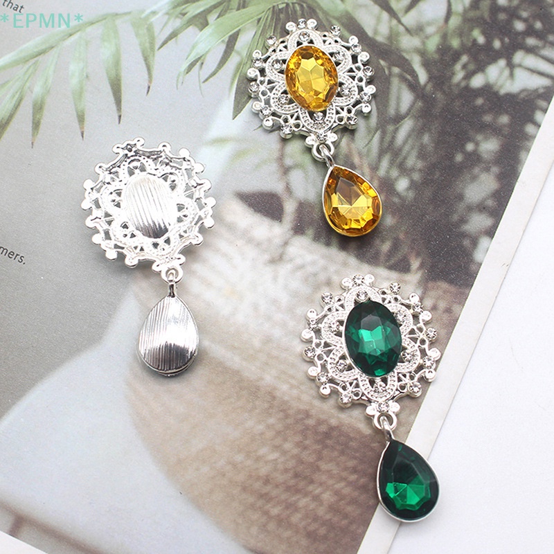 Ghim Cài Áo Đính Pha Lê Lấp Lánh 45 * 25mm Mới