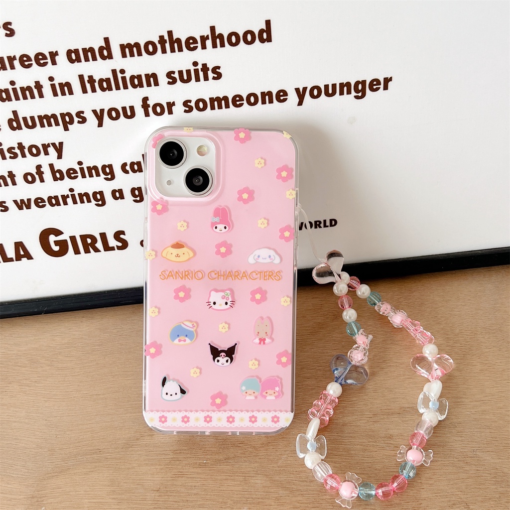 Ốp Điện Thoại TPU Mềm Trong Suốt Hai Mặt Họa Tiết Hoạt Hình Sanrio Cho iPhone 11 13 12 14 Pro Max