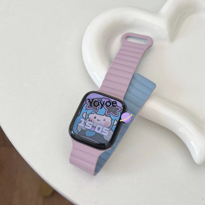 Dây Đeo Đồng Hồ Từ Tính Bằng Silicone 44mm 40mm 41mm 45mm 49mm Cho iWatch Series 8 7 6 SE 5 4 3 42mm 38mm