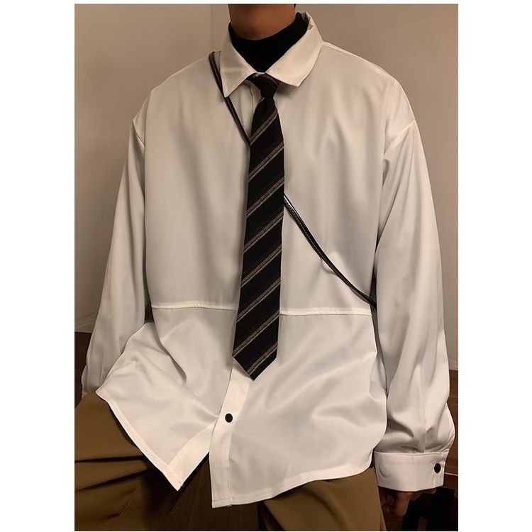 Áo Sơ Mi Dài Tay Dáng Rộng Thiết Kế Mới Cao Cấp Thời Trang Mùa Xuân Theo Phong Cách Nhật Bản Cho Nam
