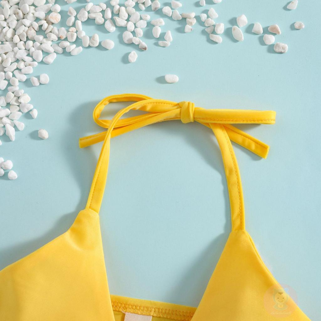 Bộ Đồ Bơi Hai Mảnh Họa Tiết Hoa Phối Bèo Thời Trang Mùa Hè Cho Bé Gái Laa