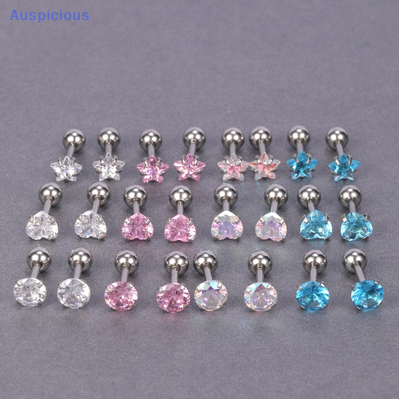 1 Đôi Bông Tai Pha Lê Nhiều Màu 5mm Hình Xoắn Ốc Dành Cho Nữ