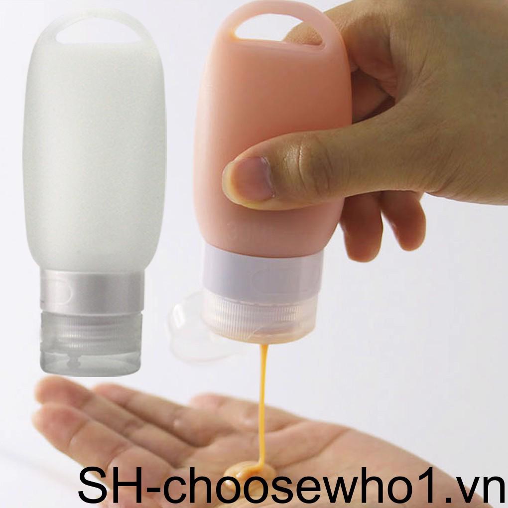 Chai Rỗng Đựng Dầu Gội Sữa Tắm Dung Tích 60Ml Bằng Silicon Mềm Tiện Dụng Mang Đi Du Lịch