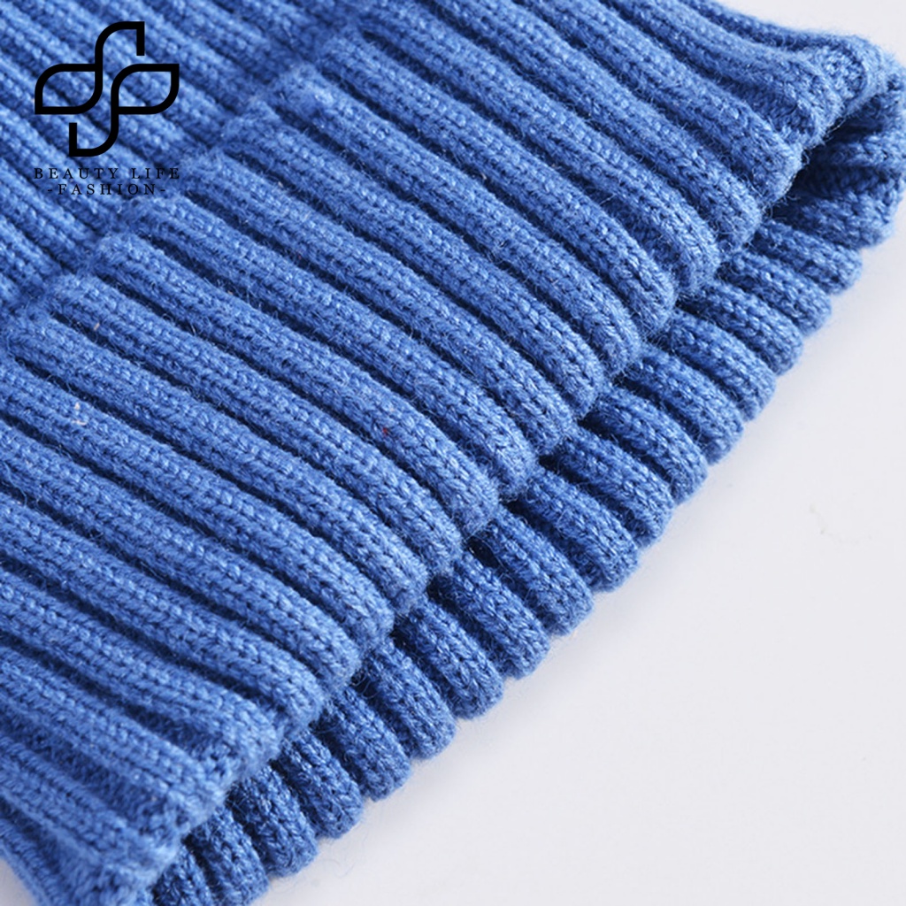 Mũ Beanie Dệt Kim Dày Dặn Màu Kẹo Giữ Ấm Tai Dùng Làm Đạo Cụ Chụp Ảnh Cho Bé