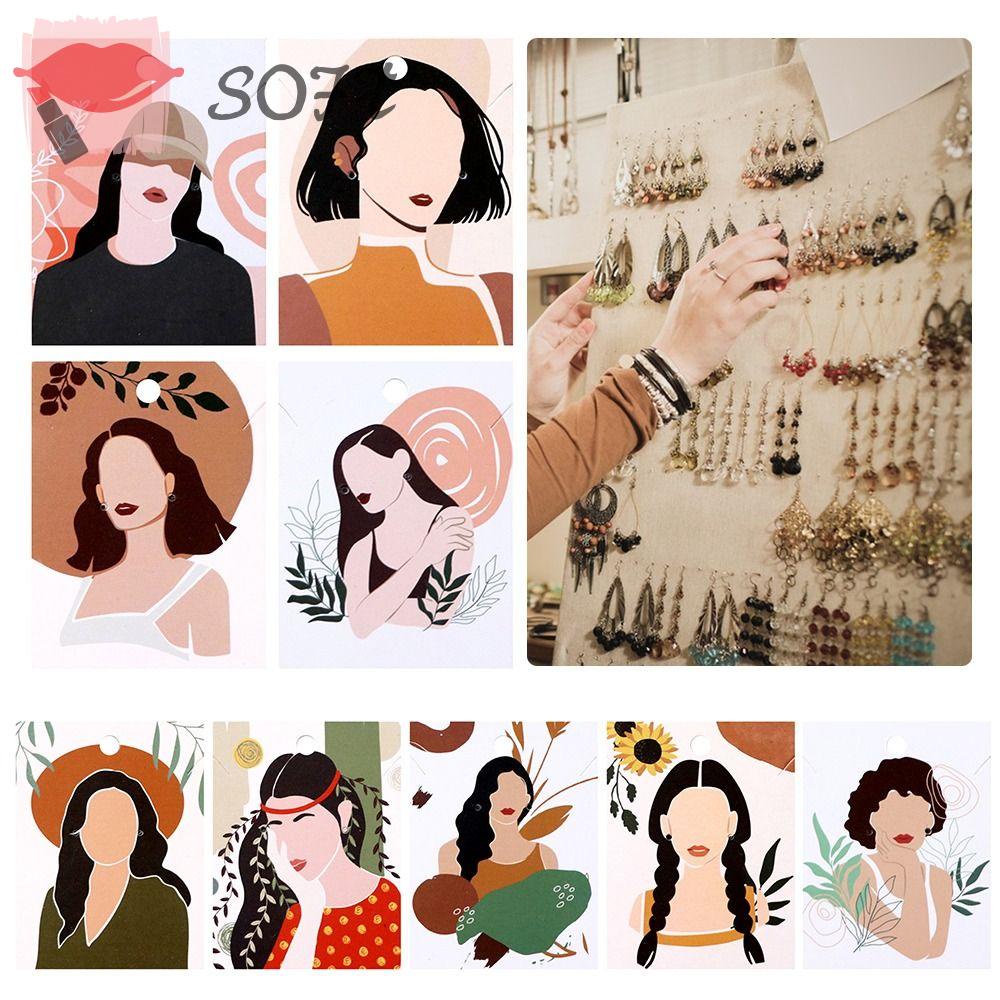 Set 100 Tấm Thẻ Giấy Kraft Trưng Bày Bông Tai Trang Sức