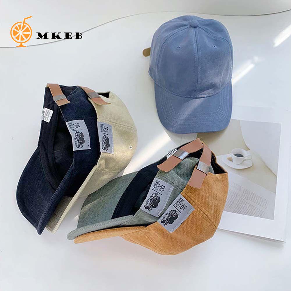 MKEB Mũ lưỡi trai mềm mại thêu chữ phong cách Hàn Quốc thời trang cho nam và nữ