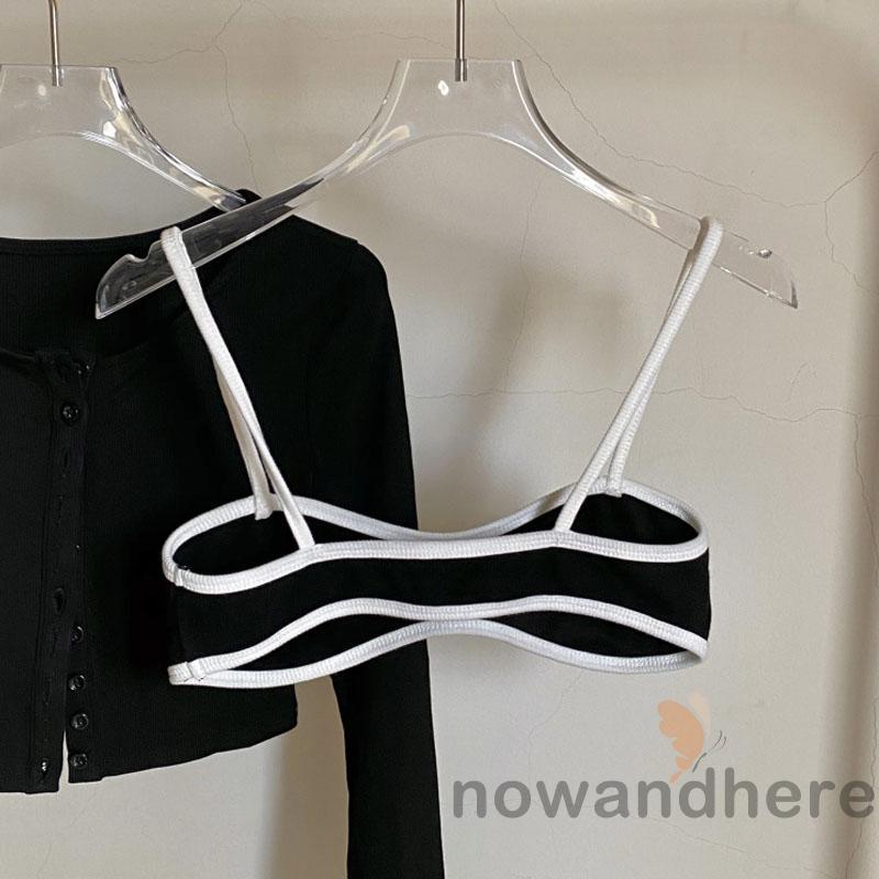 Áo Hai Dây Mỏng Màu Sắc Tương Phản Thời Trang Mùa Hè Cho Nữ