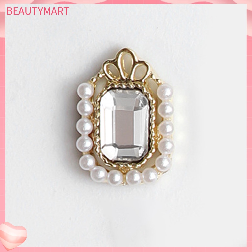 Set 5 Nhẫn Đính Ngọc Trai Giả Hình Bát Giác Dùng Trang Trí Móng Tay DIY