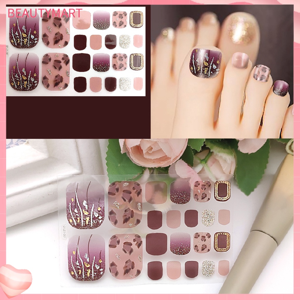 1 Bộ Miếng Dán Móng Chân Chống Nước Tự Dính Dành Cho Nữ