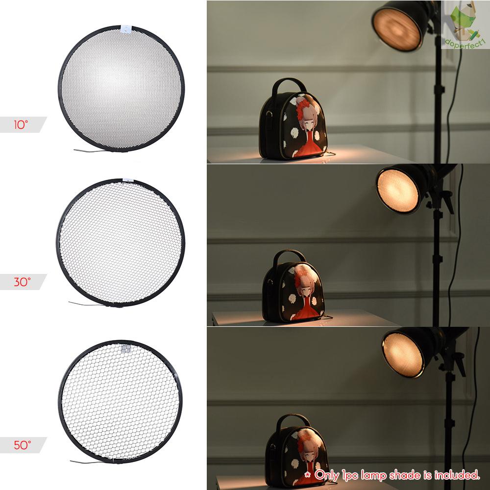 7&quot; Standard Reflector Diffuser Lamp Shade Dish with 10° 30° 50° Honeycomb Grid for Bowens Mount Studio Strobe Flash Ligh   Came-6.5