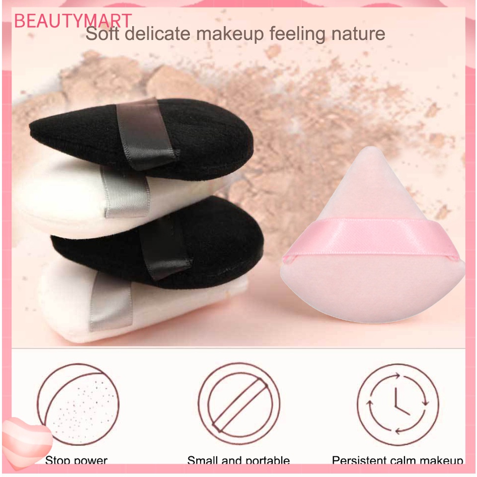 Mút Trang Điểm Hình Tam Giác Bằng Cotton Mềm Nhẹ Nhàng Có Thể Giặt Sạch