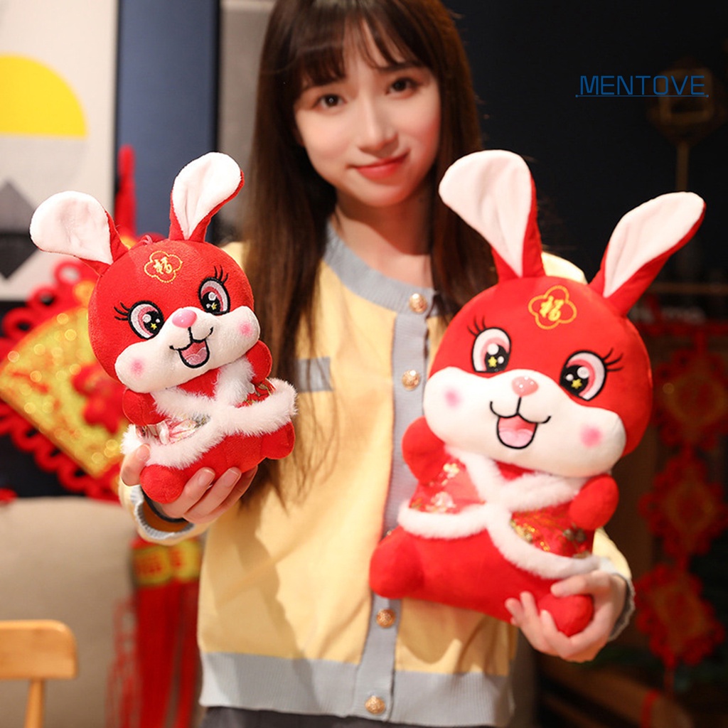 Thỏ Nhồi Bông 22 / 30 / 40cm Phong Cách Trung Hoa Trang Trí Năm Mới 2023