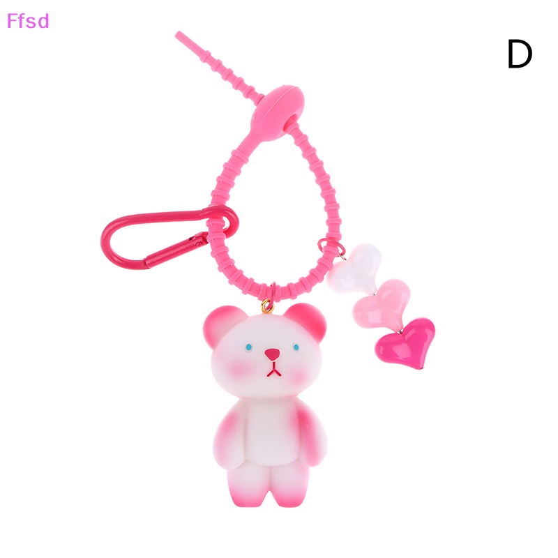 {Ffsd} Móc Khóa Hoạt Hình Thỏ Gấu Hồng Đáng Yêu Trang Trí Ba Lô / Ô Tô * Bán Chạy