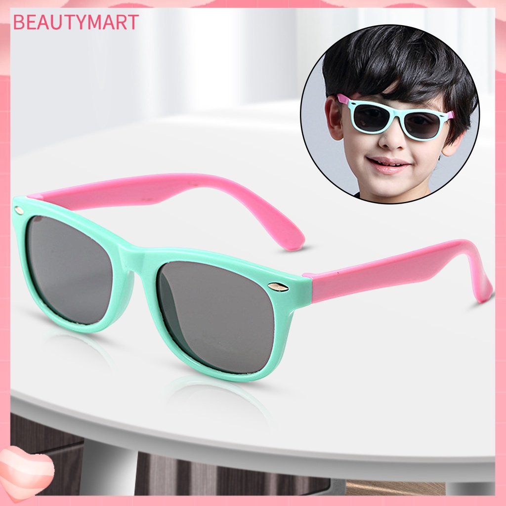 1 Cặp Kính Mát Phân Cực 100% AU Gọng Dày Linh Hoạt Bảo Vệ Cho Bé 3-12 Tuổi