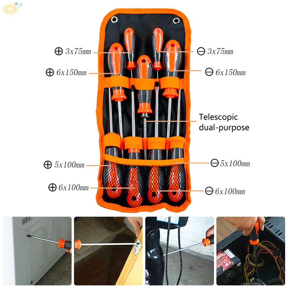 【VARSTR】Cross Screwdriver Durable Extended Screwdriver Rubber Handle Alloy Steel
