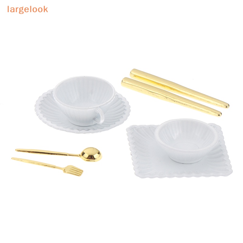 1 Bộ Chén Đĩa Muỗng / Tách Cà Phê Tỉ Lệ 1: 12 Dùng Trang Trí Nhà Búp Bê