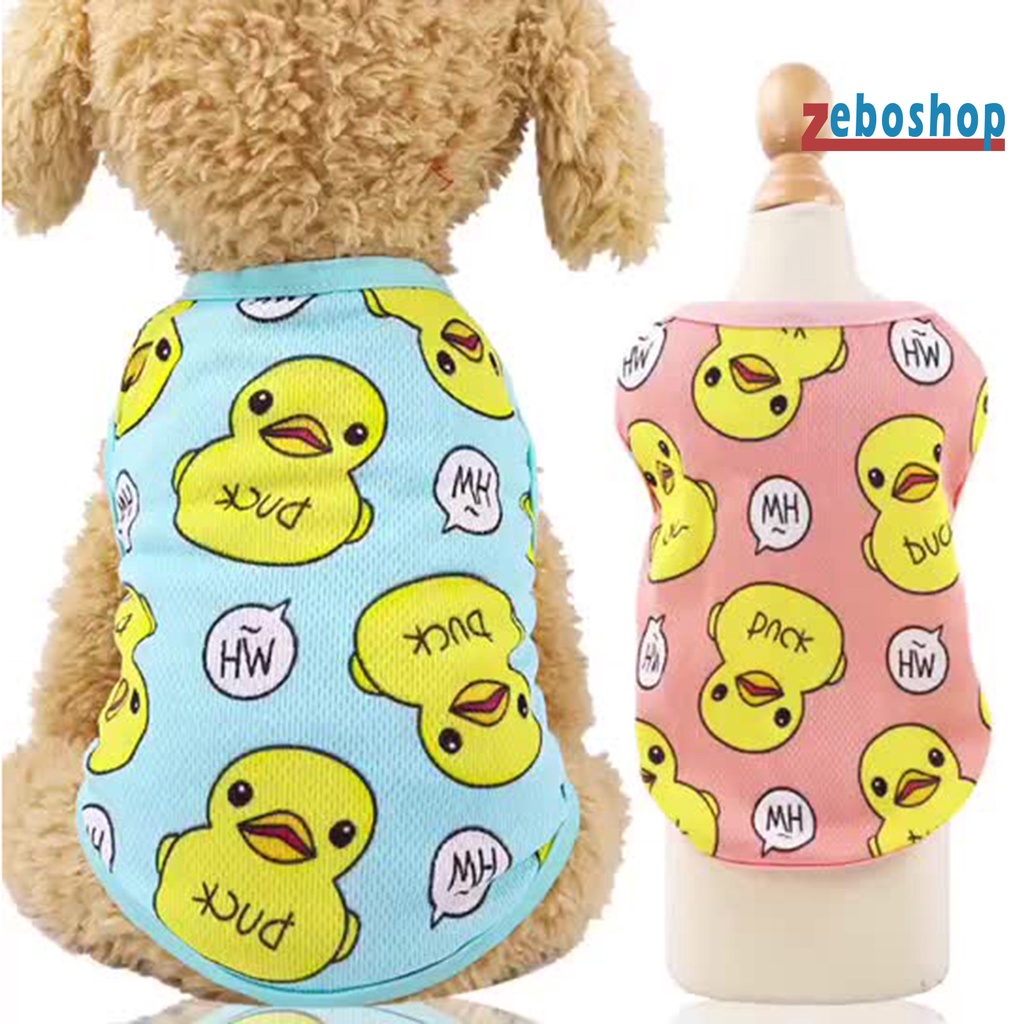 Áo Lưới Thoáng Khí Họa Tiết Vịt Hoạt Hình Dành Cho Thú Cưng