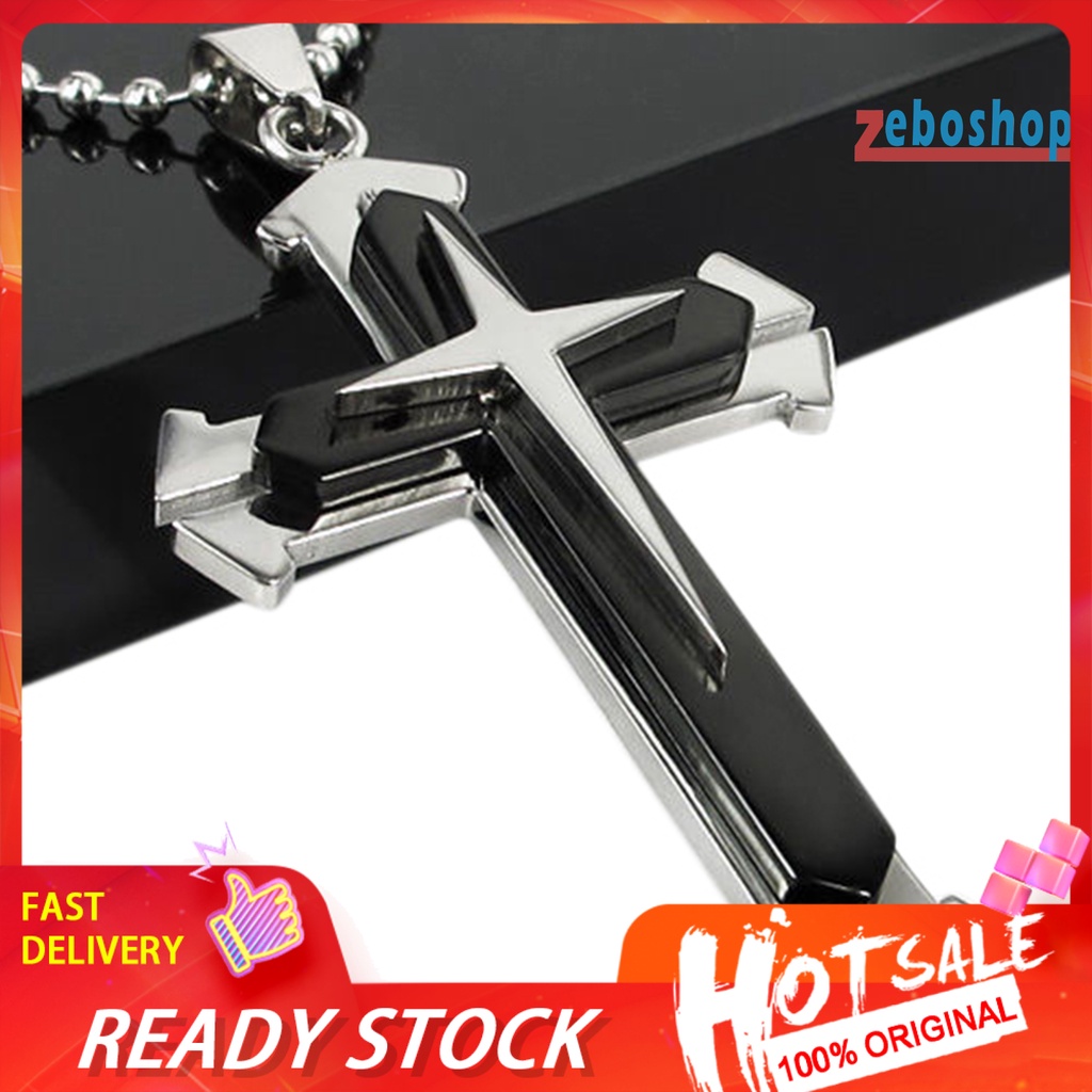 Vòng cổ Thép Không Gỉ Mặt Thánh Giá Thời Trang Cho Nam